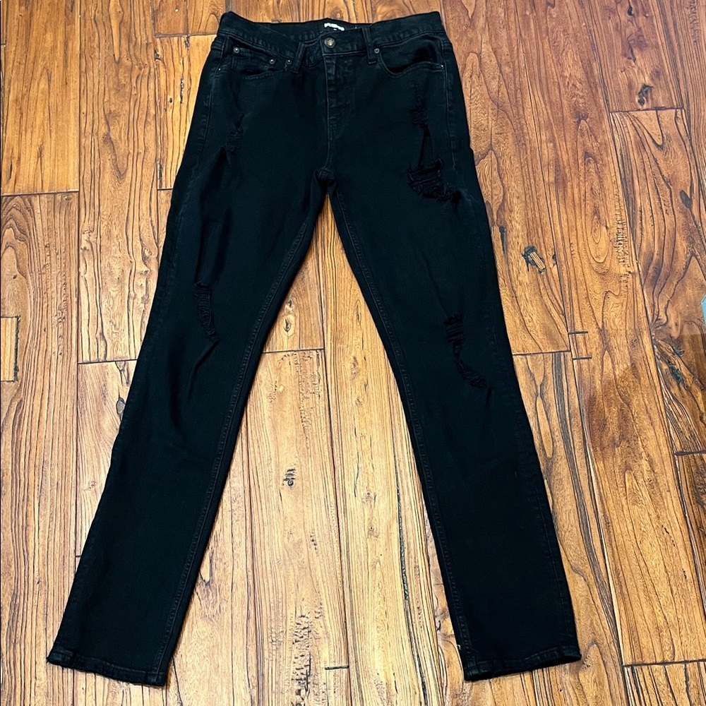 RSQ Black Wash Destroyed Slim Jeans 31/34